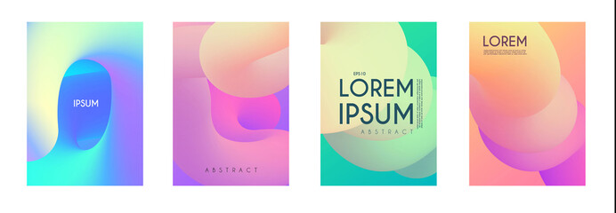 Liquid Color Collection. Fluid Gradient Design Template Set. Motion Space.