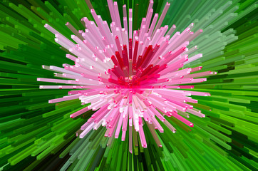 pink explosion with red middle - 267785691