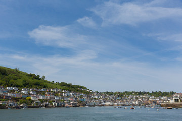 Fototapeta na wymiar Harbour Dartmouth Devon on the River Dart with houses on hillside