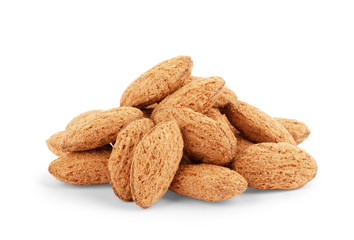 Chocolate corn flakes on the white background