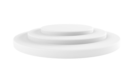 white wall blank cylinder floor 3d rendering