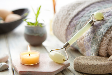 Jade Stone Facial Roller In Spa Setting