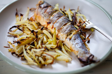 Sea bass with fennel