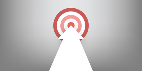New Possibilities, Hope, Dreams - Business Achievements, Solution Finding Concept with a Big Up Arrow Pointing to the Target 