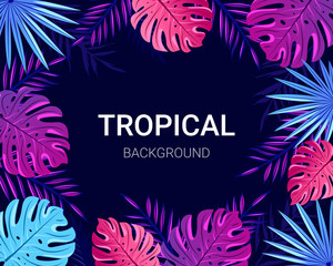 Fototapeta na wymiar Summer tropical design for banner, poster, card.