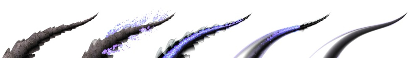 Nutrition, treatment and repair of damaged hair. Hair care technology. 3d rendered illustration. Drops of shampoo, rinse, serum or other hair care products leak under open hair cuticles 