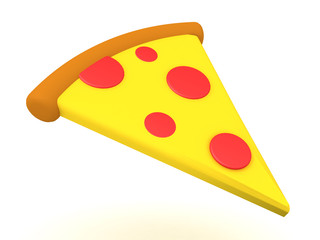 3D Rendering of pizza slice