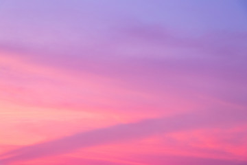 Sky background in twilight period with pink and violet color at  sunset