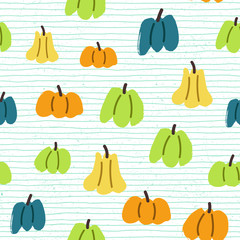 Pumpkin seamless pattern. Vector illustration.