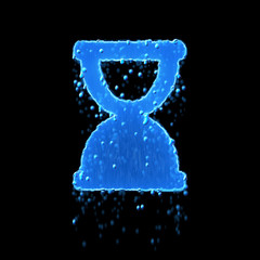 Wet symbol hourglass end is blue. Water dripping