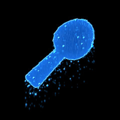 Wet symbol utensil spoon is blue. Water dripping