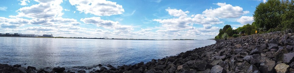 Elbe River panoramic view in Hamburg Blankenese
