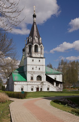 Fototapeta na wymiar Church of Intercession at Holy Dormition convent (Alexandrov kremlin) in Alexandrov town. Russia