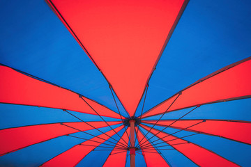 Multicolored vintage beach umbrellas