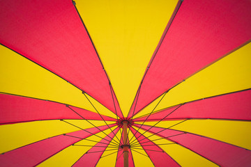Multicolored vintage beach umbrellas