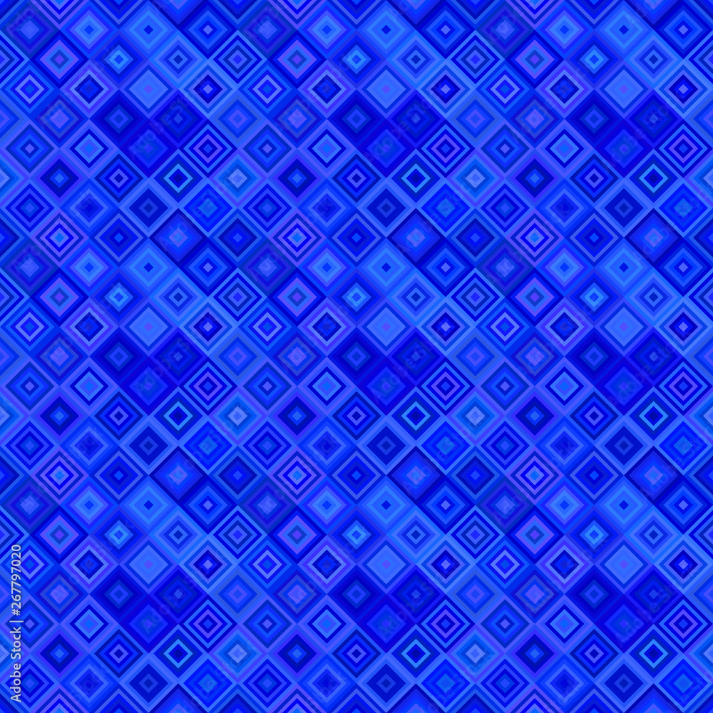 Aufkleber blue geometrical diagonal square pattern background - repeating design
