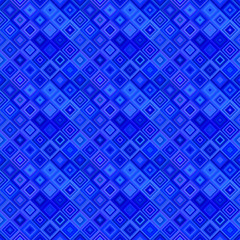 Blue geometrical diagonal square pattern background - repeating design