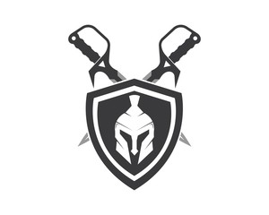 spartan helmet logo icon vector illustration design
