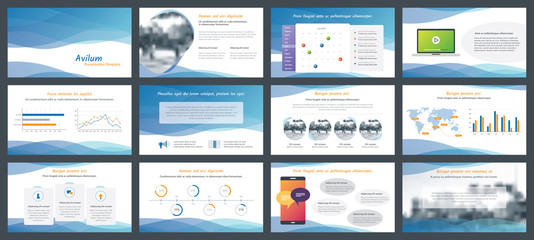 Elements of infographics for presentations templates - obrazy, fototapety, plakaty