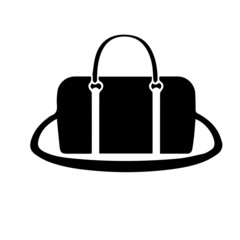 Black leather bag isolated on white background