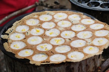 Coconut milk mix sugar and flour ,Thai dessert