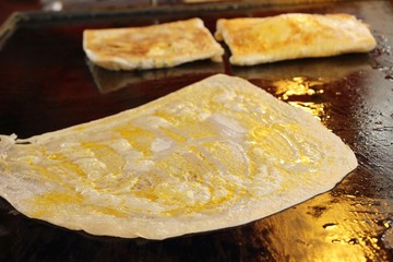 Roti with egg is delicious at street food