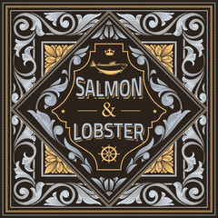 Vintage decorative ornate label design