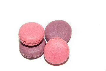 macaroni pastries isolated on white background. sweet pastry