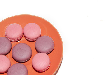 macaroni pastries isolated on white background. sweet pastry