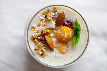 Almond and yellow raspberry smoothie