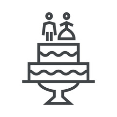 Line icon wedding cake