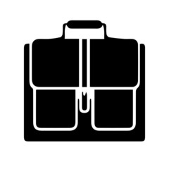 Black business briefcase on white background vector icon