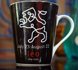 Lion's picture on the chinese clay cup