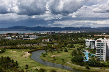 Nicklaus Design golf course at Nuevo Vallarta with Sleeping Lady Mountain Range
