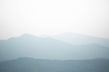 Silhouette of mountains in Tuscany