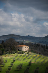 House in Tuscany on hill