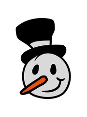 kopf gesicht schneemann comic fröhlicher zylinder hut winter weihnachten kalt schnee basteln bauen schneeball spaß spielen cartoon lustig clipart
