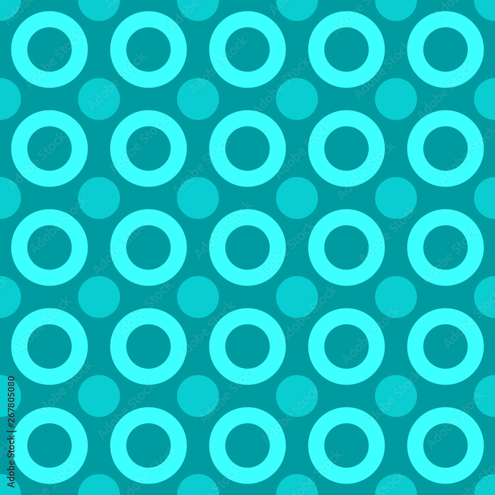 Poster simple turquoise seamless pattern - vector circle design background