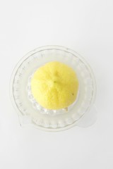 Lemon on old-fashioned squeezer