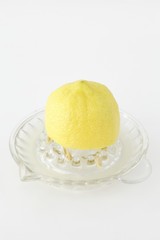 Lemon on old-fashioned squeezer