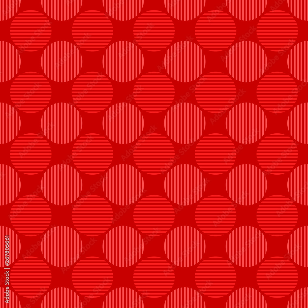 Poster seamless geometrical circle pattern design background - red vector graphic