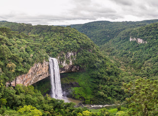 Beautiful view of Caracol Waterfall (Snail Waterfall) - Canela- Rio Grande do Sul - Brazil - 267805810