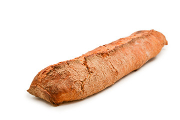 Fresh baguette isolated in white.