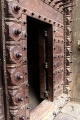 old metal door with beautiful decoration