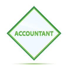 Accountant modern abstract green diamond button
