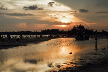 Great sunset landscape at beach