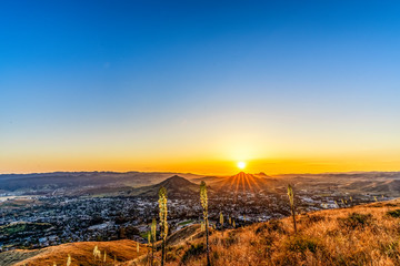 Sunset in Mountains with Yucca Plants