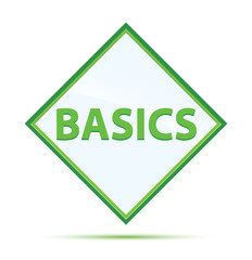 Basics modern abstract green diamond button