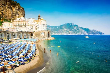 Cercles muraux Plage de Positano, côte amalfitaine, Italie Amalfi coast, Italy