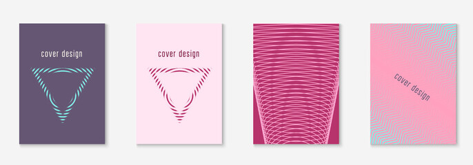 Modern catalog. Color report, certificate, web app, patent concept. Purple and pink. Modern catalog with minimalist geometric line and trendy shapes.